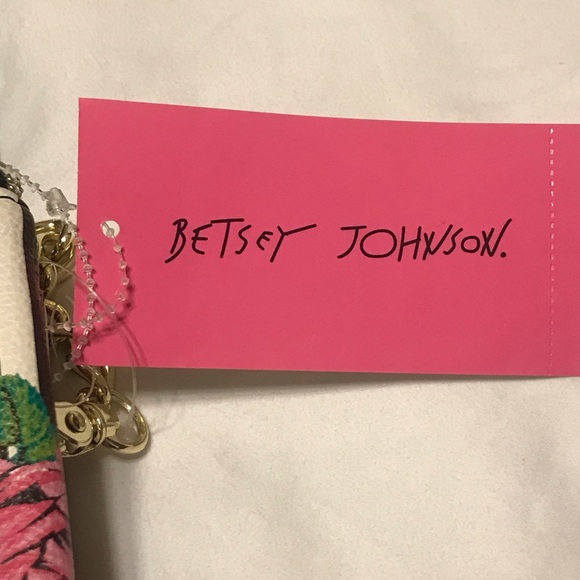 New Betsey Johnson Pink Roses Dual ZIP Purse - Picture 5 of 9